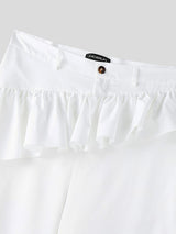 Mens Ruffle Trim Design Casual Pant SKUL10637