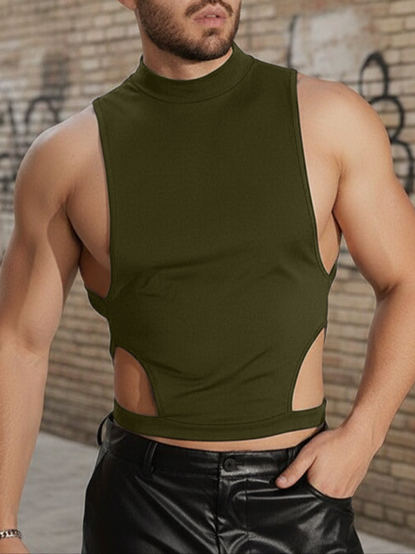 Men's Side Cutout Crew Neck Tank SKUL46518