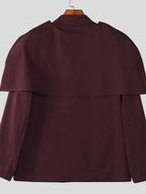 Men's Deconstructed Solid Color Cape Patchwork Casual Blazer SKUL37686