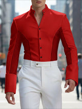 Men's Contrast Mesh Long Sleeve Shirt SKUL50066