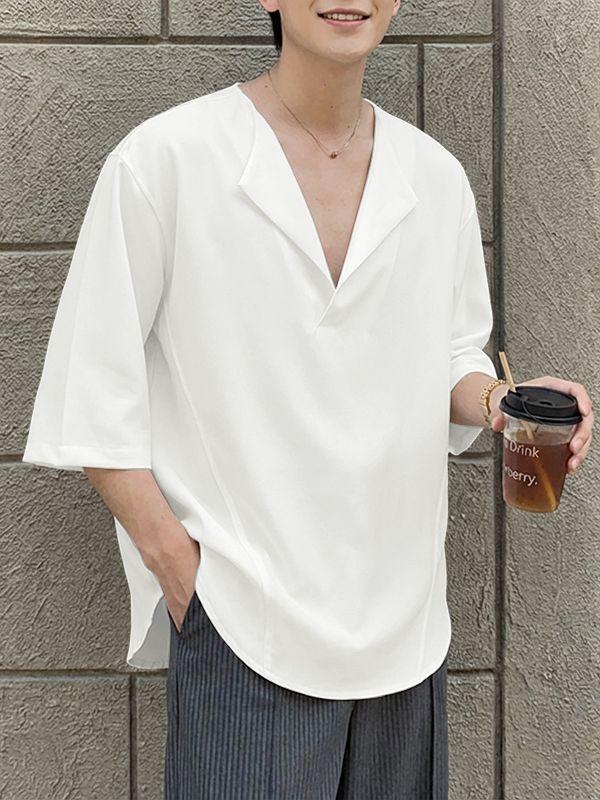 Men's Solid Color Casual Half Sleeve T-shirt SKUL51080