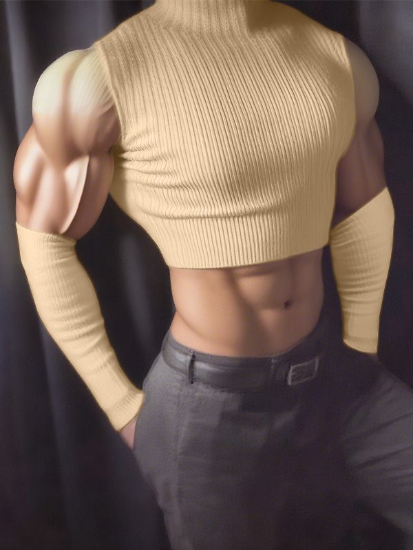 Men's Solid Texture Cropped T-Shirt SKUL28379