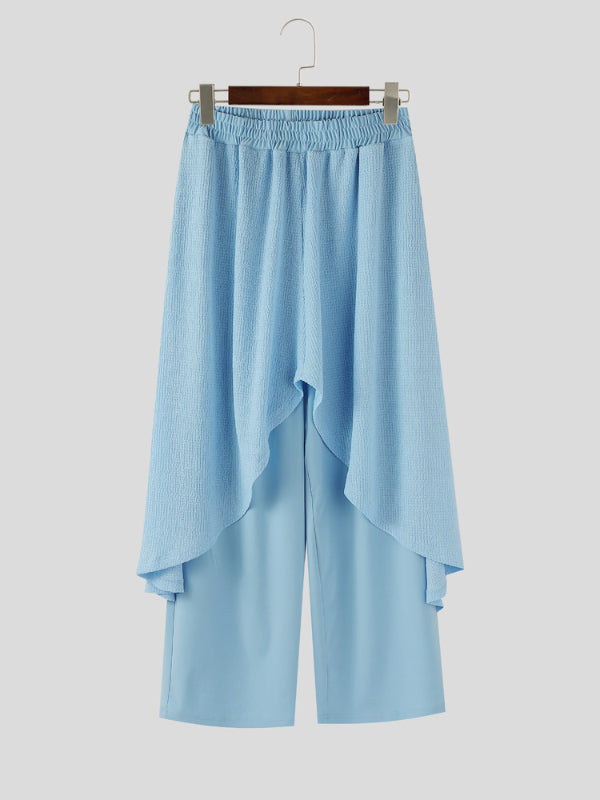 Men's Solid Color Textured Casual Pant SKUL15369