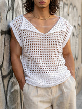 Men's Hollow Out Mesh Design Tank SKUL54406