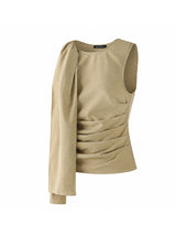 Men's Avant-Garde Party Shoulder Sash Side Ruched Sleeveless Round Neck Tank SKUL80514