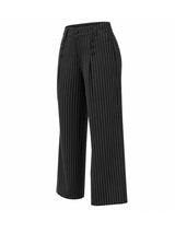Men's Avant-Garde Pinstripe High-Waist Sailor Button Wide-Leg Pant SKUL63132