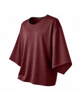 Men's Romantic Avant-Garde High-Shine Satin Kimono-Sleeve Flowy T-shirt SKUL80552