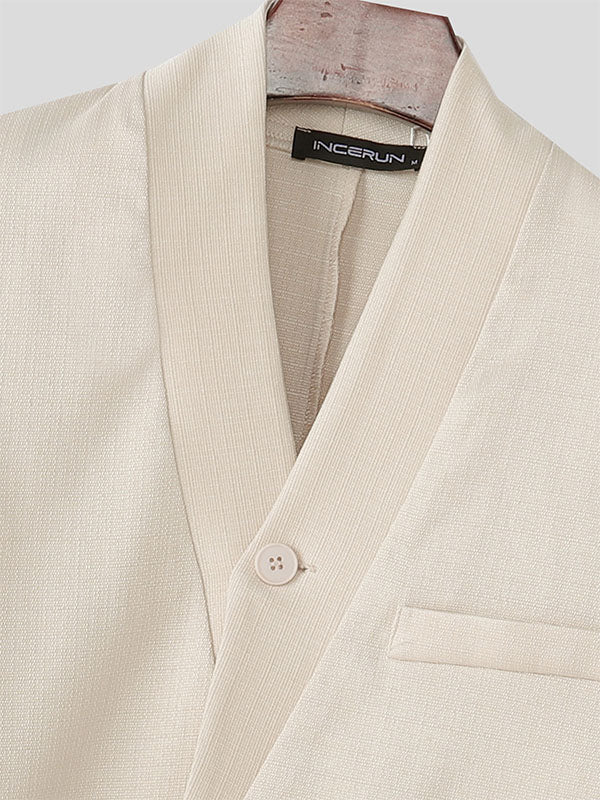 Men's Solid Color Tie Casual Long Sleeve Blazer SKUL27434