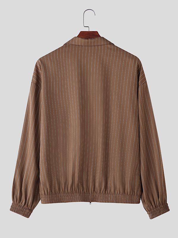 Men's Striped Zip Long Sleeve Jacket SKUL34144