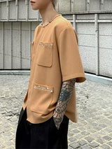 Men's Pearl Decor Short Sleeve Jacket SKUL29621