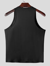 Mens Solid Color Cutout Casual Tank SKUL04418