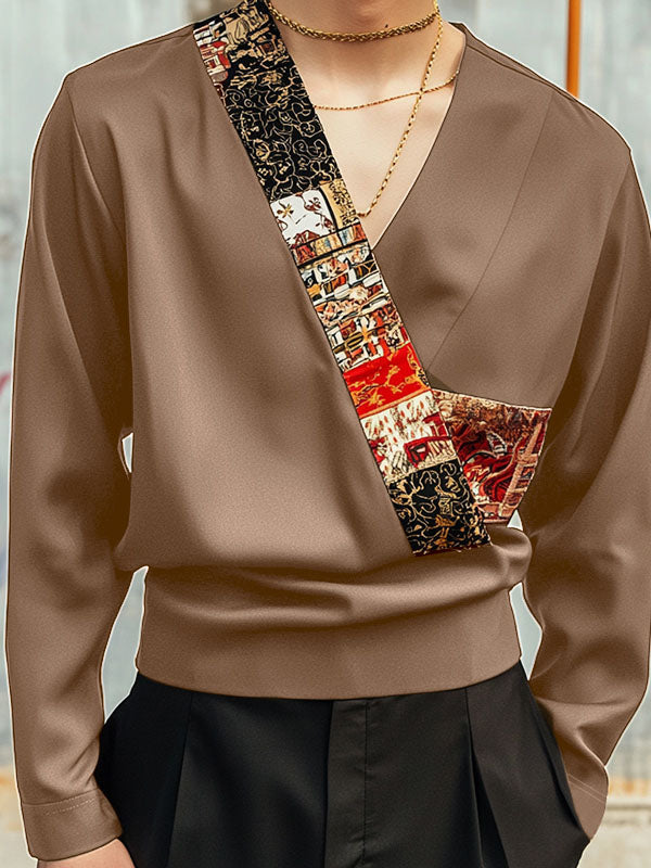 Mens Ethnic Print Long Sleeve Cardigan SKUL01187