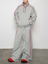 Men's Sport Style Contrast Trim Two Pieces Outfit SKUL48664