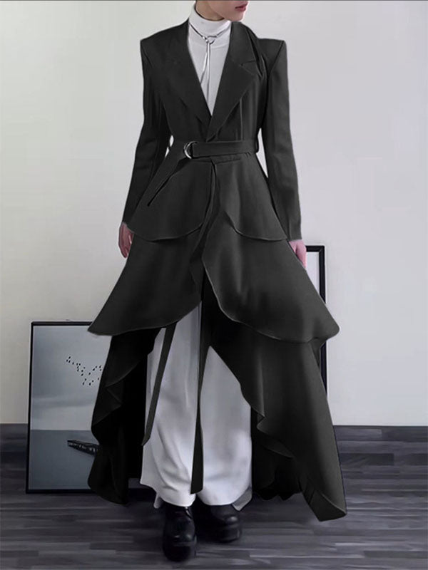 Men's Ruffled Patchwork Casual Long Sleeve Blazer SKUL29594