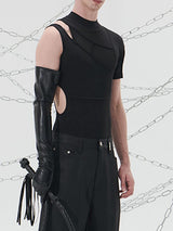 Men's Asymmetric One Shoulder High Neck Bodysuit SKUL50539