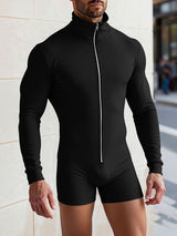 Men's Solid Color Zipper Bodysuit SKUL50132