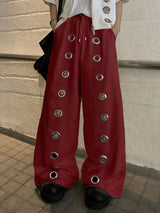 Men's Solid Color Eyelet Casual Pant SKUL22310