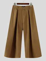 Men's Solid Color Pleated Casual Pant SKUL27438