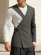 Men's Deconstructed One Shoulder Long Sleeve Blazer SKUL45018