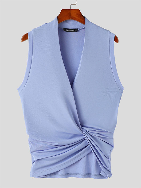 Mens Twist Design Knitted Stretch Tank SKUK73611