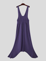 Men's Solid Color Loose Fit Jumpsuit SKUL53178