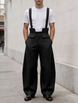 Men's Vintage Pinstripe High Waist Wide Leg Jumpsuit SKUL63100