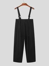 Mens Solid Pleated Casual Overall With Pocket SKUK37819