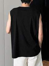 Mens Mesh Patchwork Crew Neck Sleeveless Vest SKUK62627