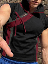 Men's Color Block Tie Casual Tank SKUL54458