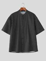 Mens Striped Casual Short Sleeve Shirt SKUL19129