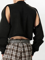 Mens Cutout Deconstruction Design Sweatshirt Crop Top SKUK45308