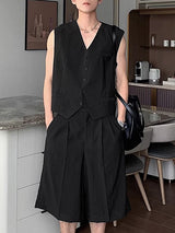 Mens Solid Color Casual Two Pieces Outfit SKUL09416