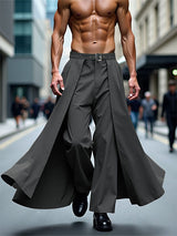 Mens Side Long Hem Patchwork Casual Pant SKUL11910