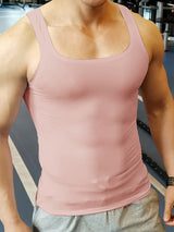 Mens Solid Color Sporty Sleeveless Tank SKUK90395