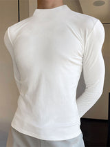 Mens Slim Fit High-Neck Long-Sleeve T-Shirt SKUK81731