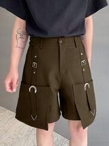 Mens Metal Button Design Casual Short SKUK74706