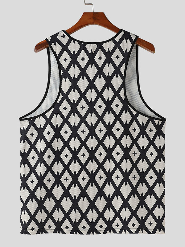 Mens Textured Diamond V-Neck Tank SKUK66406