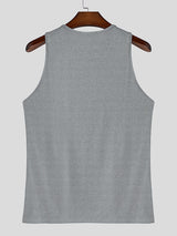 Men's Stud Patchwork Knit Texture Casual Tank SKUL24563