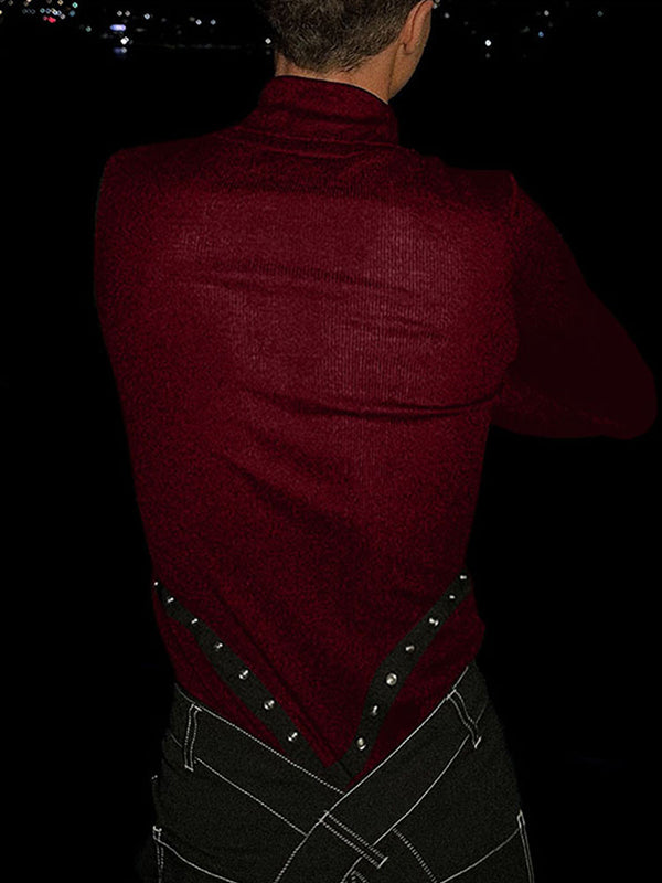 Mens Solid Color Slim Fit Casual Long Sleeve Shirt SKUK99915