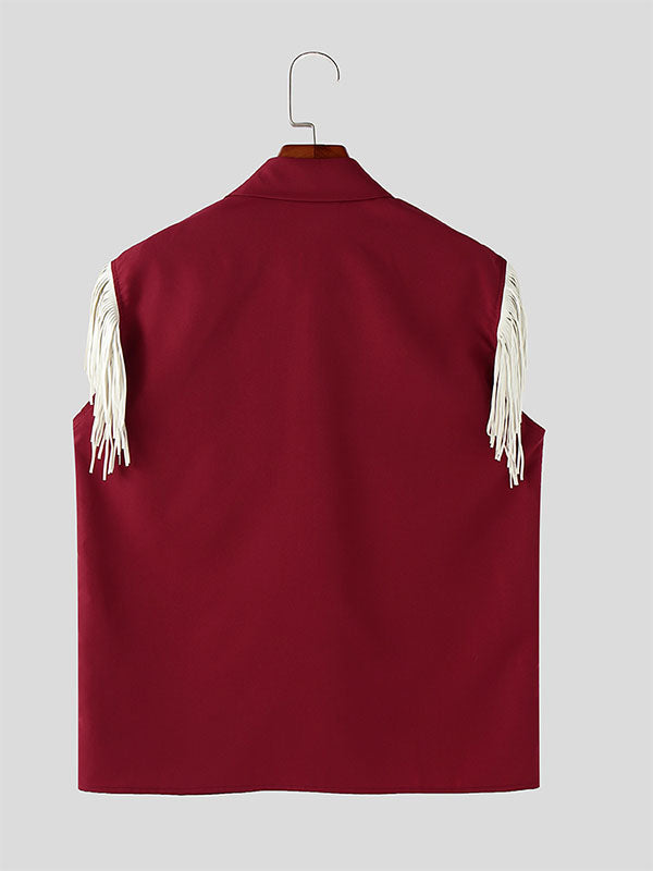 Mens Fringe Patchwork Star Embroidery Shirt SKUL06519