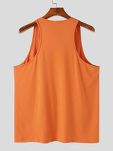 Mens Deep V-neck Solid Color Sleeveless Tank SKUK65502