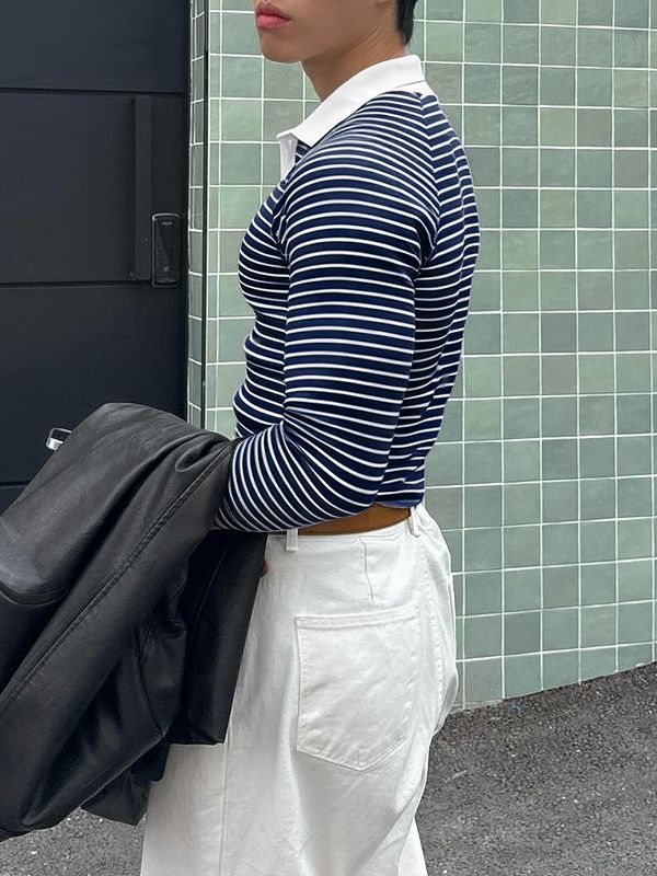 Men's Casual Striped Long Sleeve Shirt SKUL42533