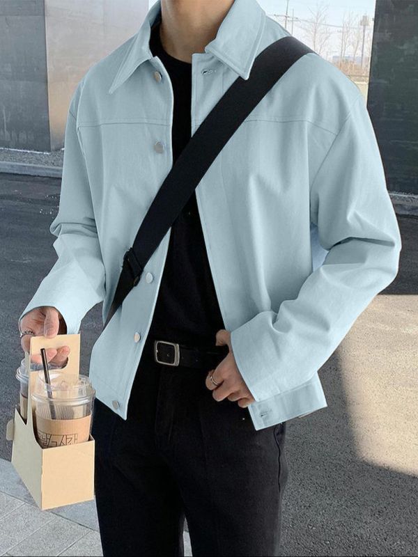 Men's Solid Casual Long Sleeve Jacket SKUL32818