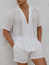 Men's Casual Holiday Sheer Two Pieces Outfit SKUL74636