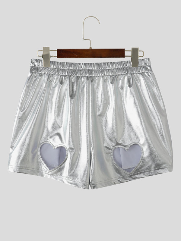 Mens Heart Cut-Out Glitter Casual Short SKUL18893