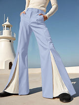 Men's Contrast Color Pleated Patchwork Pant SKUL36645