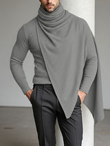 Men's Textured Knit Layered Long Sleeve T-shirt SKUL43949