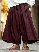 Mens Textured Wide Leg Casual Pant SKUL10768