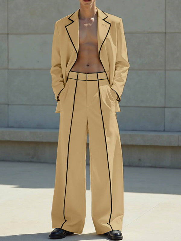 Men's Bold Stripe Colorblock Casual Two Pieces Outfit SKUL24196