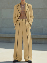 Men's Bold Stripe Colorblock Casual Two Pieces Outfit SKUL24196